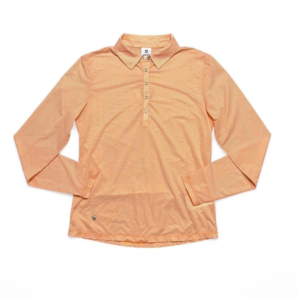 Daily Sports Polo Shirt Womens S Long Sleeve Snap Button Textured Golf Top